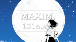 月見をしている若い女性（シンプルな色使い） | 3102018-11598