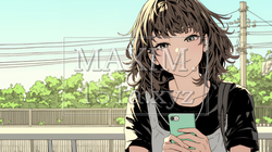 嬉しそうな表情でスマホを使っている女性 | 3107335-11472