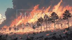 大規模な山林火災（大きな山火事）｜3104510-10519