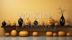 ハロウィンの基本的要素を捉えたミニマルアート（minimalism）な表現：精緻CG | 3111731-1023