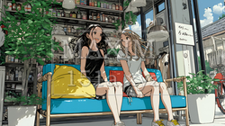 ビーチリゾートのショップで女友達と買物をしている若い女性 | 3119016-9133
