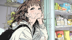 コンビニで新作スイーツを物色中の若い女性 | 314466-15735