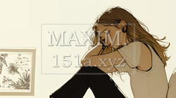 腹痛（生理痛）に苦しむ若い女性（シンプルな色使い） | 3163135-15174
