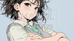 「ふん！」という表情でそっぽを向いている制服を着た女子高生｜3183284-13726