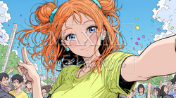 スマホで自撮りしている若い女性 | 320391-12184
