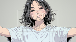 両手を広げて歓迎・驚きの仕草をしている若い女性