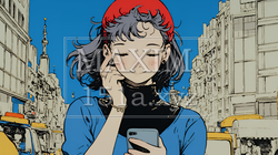 嬉しそうな表情でスマホを使っている女性 | 3290425-11488
