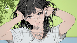 気恥ずかしそうに頭をかき、ごまかすような仕草を見せる若い女性 | 329118-14134