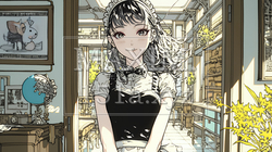 メード姿の若い女性 | 329714-7811