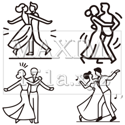 社交ダンスの線画シンボル（ピクトグラム）