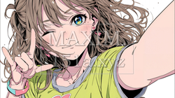 ウィンクしている女性：ピースサイン | 3317773-6010