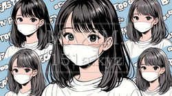 使い捨て不織布マスクをつけた若い女性 | 3339321-6214