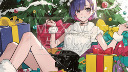 クリスマスプレゼントをたくさんもらって大喜びの若い女性 | 3343451-13515