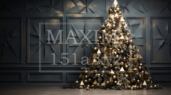 クリスマスツリー：ミニマルアート（Minimalism）的表現の背景画像 | 3349055-2730