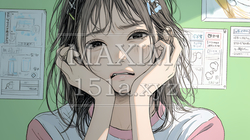 歯痛で頬を押さえている女性 | 3379194-12450