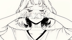 ため息をつく若い女性（シンプルな色使い） | 3381846-15848