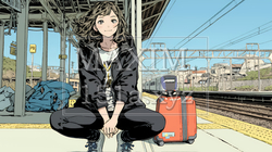 駅のホームで、なかなか来ない電車を待ちくたびれている若い女性 | 342361-15569