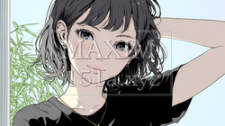 頬を赤らめて、照れ笑いする若い女性 | 3431455-14070