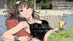 キャミソール姿の若い女性 | 3435089-14378