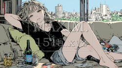 家で一人で酒を飲んで酔いつぶれた女性 | 343586-11265