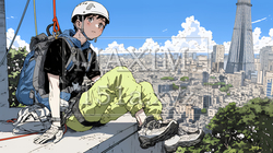 高所で作業をしている男性作業員 | 3446757-13272