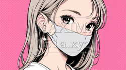 使い捨て不織布マスクをつけた若い女性 | 3475855-6200