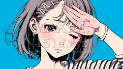 額に手を当てて「困ったな」ポーズをしている若い女性 | 3476627-13839