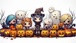 少し怖くてかわいらしいハロウィン用のイラスト