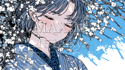梅花と和服姿の若い女性 | 3499280-7139