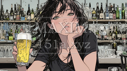 ビールを飲んでいる女性 | 3505027-12389