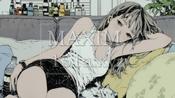 家で一人で酒を飲んで酔いつぶれた女性 | 3505043-11269
