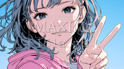 笑顔でピースサインを見せる若い女性 | 3516696-14260