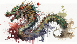 龍の水彩画