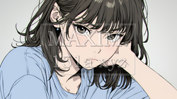イライラした表情で口をとがらせて舌打ちをしている若い女性 | 3550192-8223