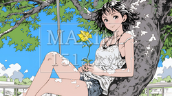 キャミソール姿の若い女性