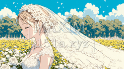 白いウェディングドレスを着ている花嫁：ジューンブライド | 3618916-8796