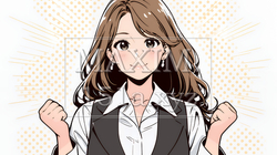 ガッツポーズ（拳を握って力強く）をしているビジネスウーマン | 3623326-13775