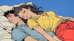 寄り添いながら穏やかに眠る若いカップル | 3629677-9507