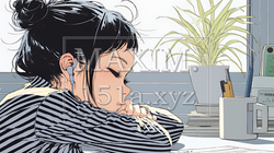 ため息をつく若い女性 | 3634265-15824