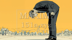 ミスやトラブルを反省してうなだれるビジネスマン｜落ち込む会社員のビジネスイメージイラスト | 3649954-17180