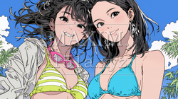 ビーチリゾートを満喫する若い女友達たち | 367674-9397