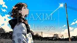 ぼんやり空を見上げている若い女性