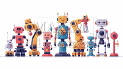 ロボティクスとAI：ロボット工場、人工知能の開発。 | 37404-20258