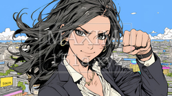 ガッツポーズ（拳を握って力強く）をしているビジネスウーマン | 3747440-13772