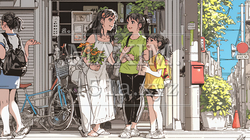 道端で会話を楽しむ若い主婦たち（ママ友たち） | 3758193-16838