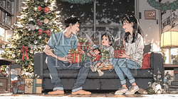 仲良し親子の楽しいクリスマス | 3758563-13636