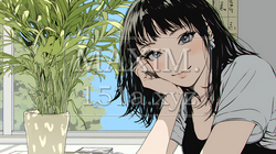 頬を赤らめて、照れ笑いする若い女性 | 3769718-14065