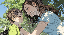 幼い我が子の悩みの相談にのっている母親 | 3809884-12606