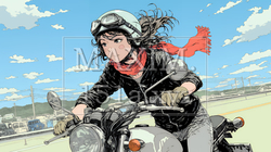 バイクに乗っている若い女性 | 3823340-9822