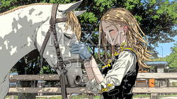 馬の世話をしている若い女性 | 3827267-12927